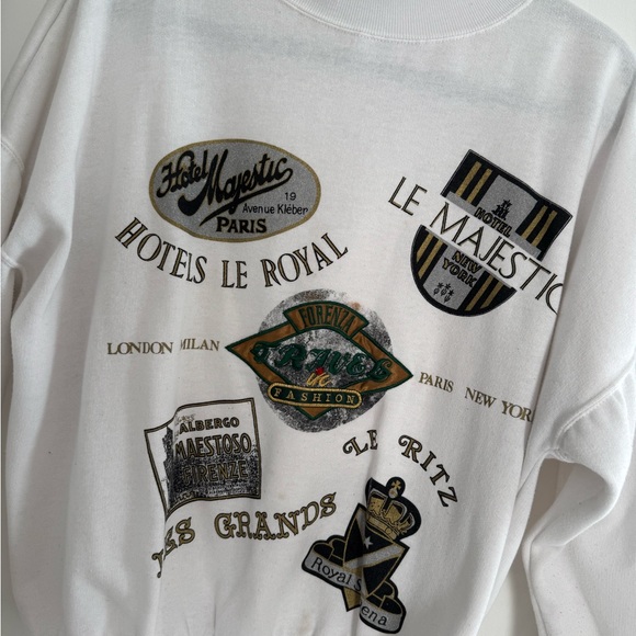 Forenza Vintage White Graphic Turtleneck Sweater - Picture 2 of 12